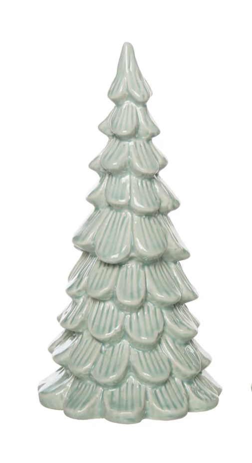 Lg Cer Iridescent Tree Decor 2 Asst