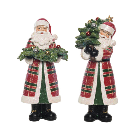 Res Elegant Plaid Santa Fig 2 Asst