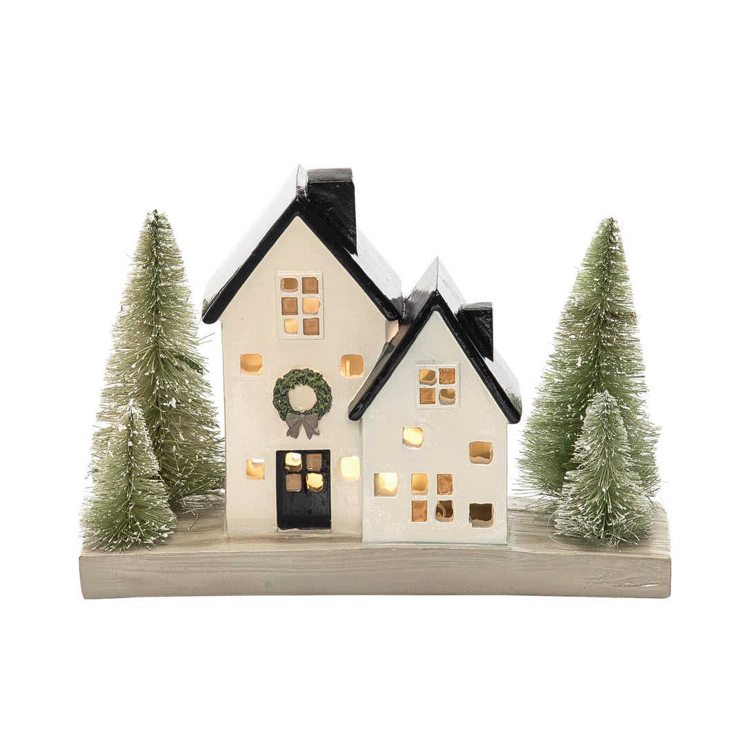 Md Res Light Up Cozy House Scene Decor