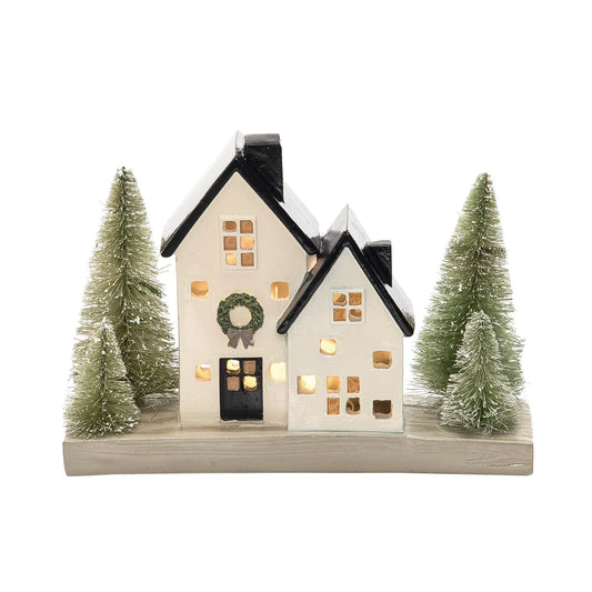 Md Res Light Up Cozy House Scene Decor