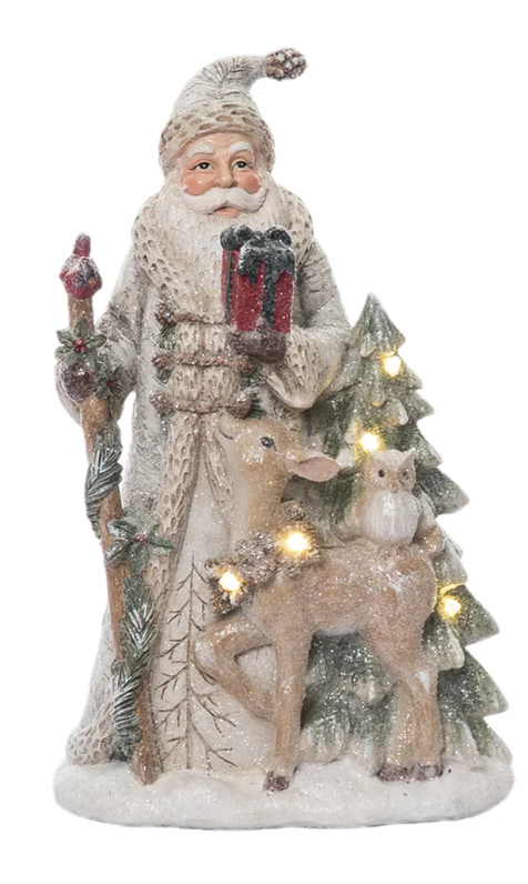 Res Light Up Forest Santa Fig 2 Asst