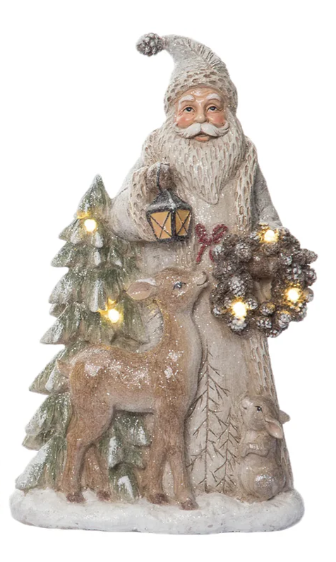 Res Light Up Forest Santa Fig 2 Asst