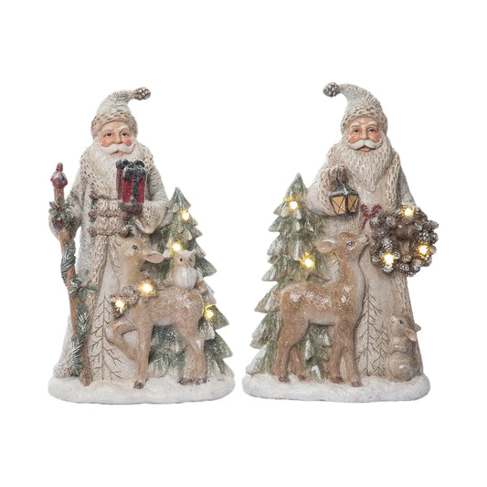 Res Light Up Forest Santa Fig 2 Asst