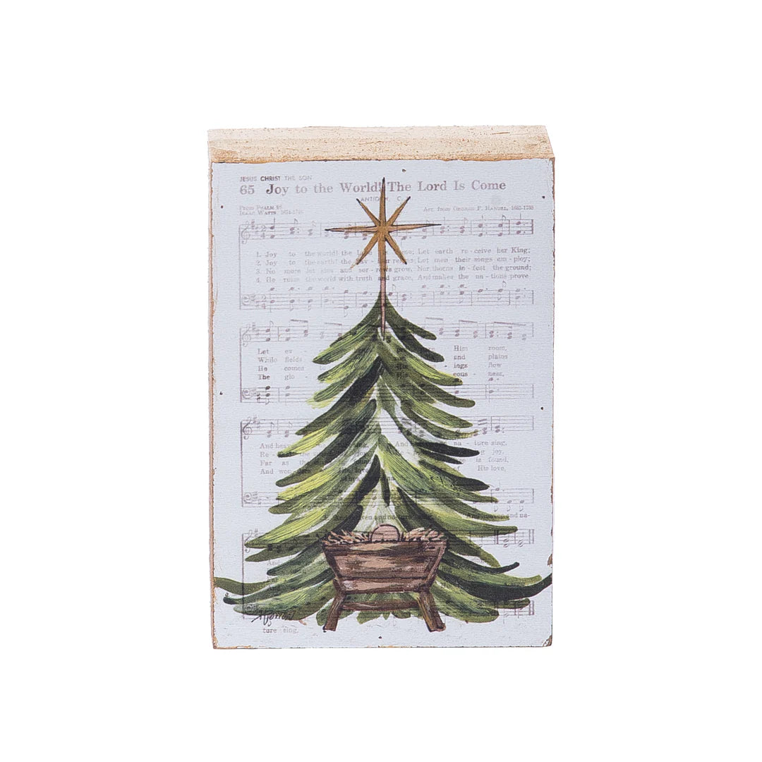 MDF Hand Painted Tree w/Manger Block