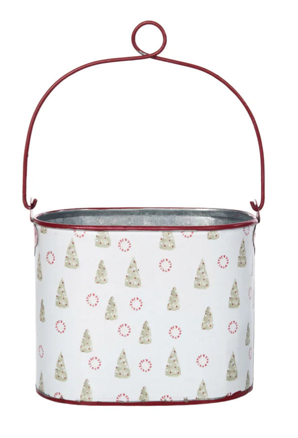Metal Candy Cane Lane Containers S/2