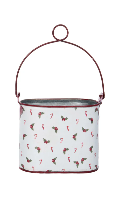Metal Candy Cane Lane Containers S/2