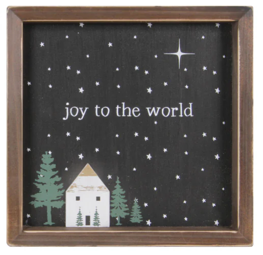 Wood Peace And Joy Block Decor 2 Asst