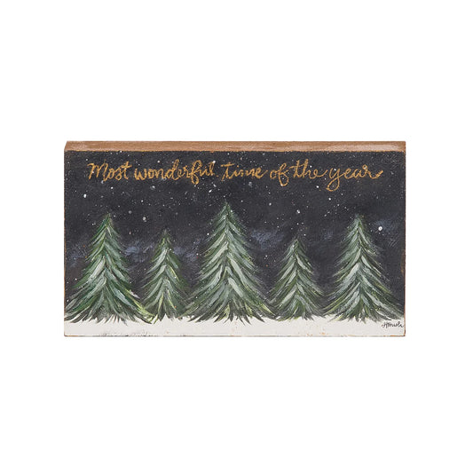 MDF Hand Painted Most Wonderful Time Block Art
