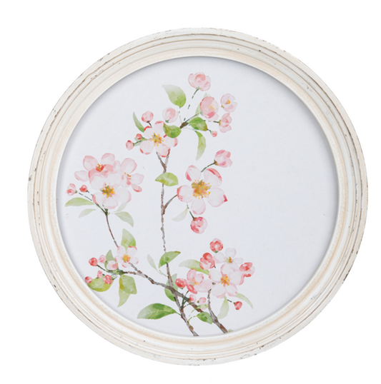 Round Framed Floral Wall Decor