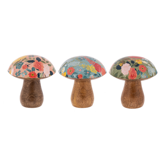 Flower Pattern Mushroom Decor