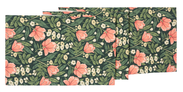 Green Floral Pattern Table Runner