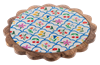 Scallop Edge Colorful Flower & Patchwork Serving Tray