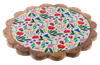 Scallop Edge Colorful Flower & Patchwork Serving Tray