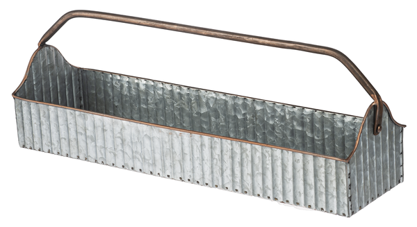 Antique Copper Finish & Galvanized Trough Planter