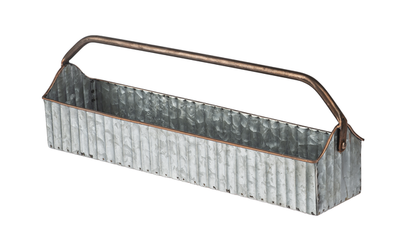 Antique Copper Finish & Galvanized Trough Planter