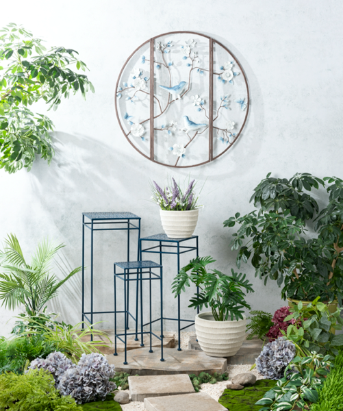 Indigo Laser Cut Plant Stand
