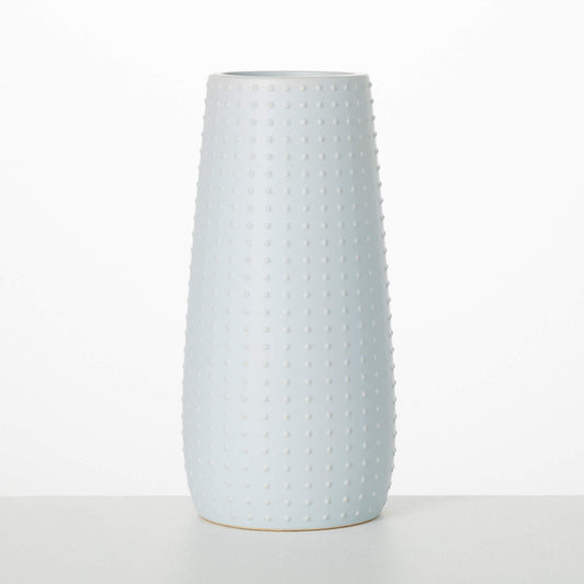 SOFT LIGHT BLUE MATTE DOTTED VASE