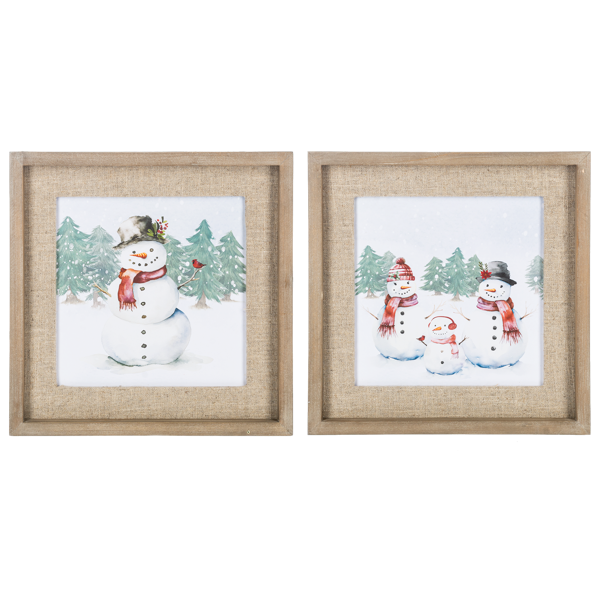Snowman Wall Decor with Linen Matte