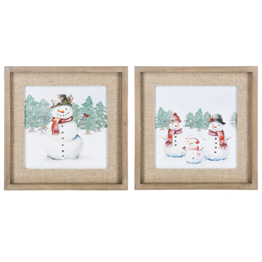 Snowman Wall Decor with Linen Matte