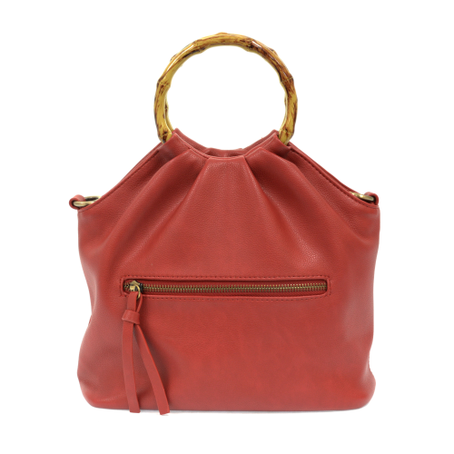 Natalie Bamboo Handle Pouf Bag