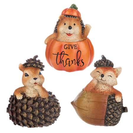Thankful Fall Critter Figurines