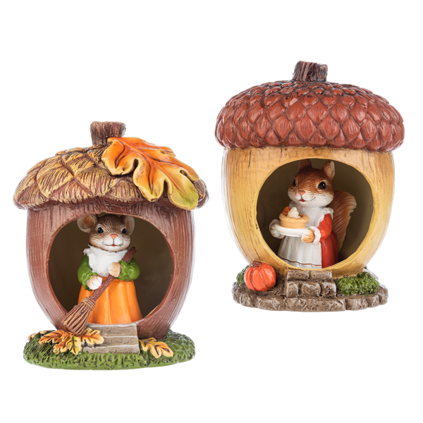 Panoramic Acorn Figurines