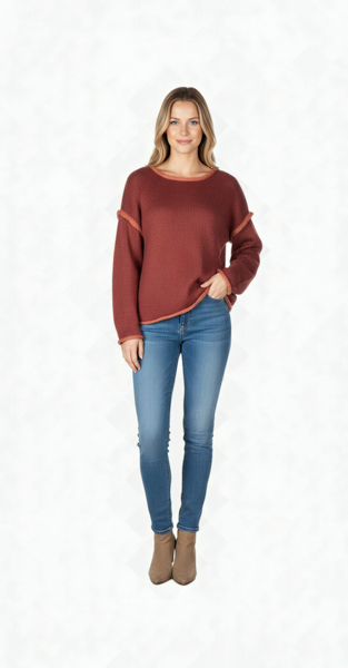 Contrast Trim Sweater