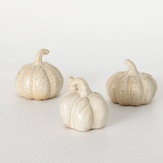 STONEWARE CREAM PUMPKIN