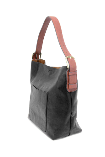 Black Hobo with Cedar Handle Handbag