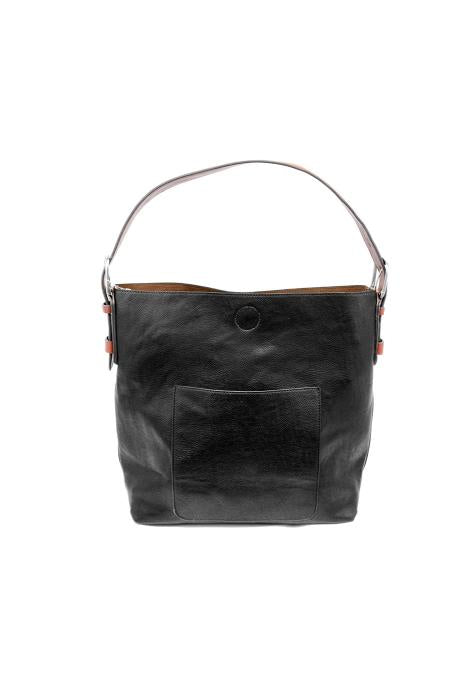 Black Hobo with Cedar Handle Handbag