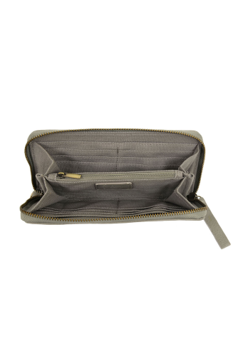 Grey Chloe Zip Around Wallet/Wristlet