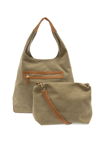 Khaki April Canvas Hobo