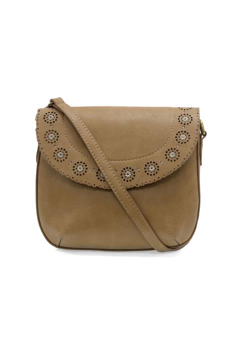 Black Lazer Cut Daisy Flap Crossbody