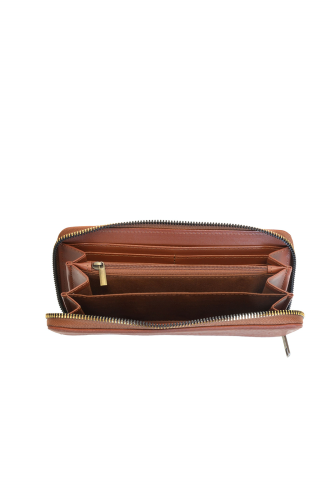 Saddle Rue Zip Around Wallet with Wristlet Strap