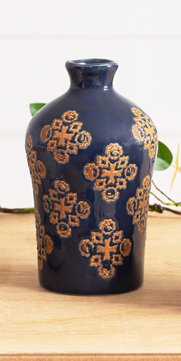Blue Floral Motif Vase