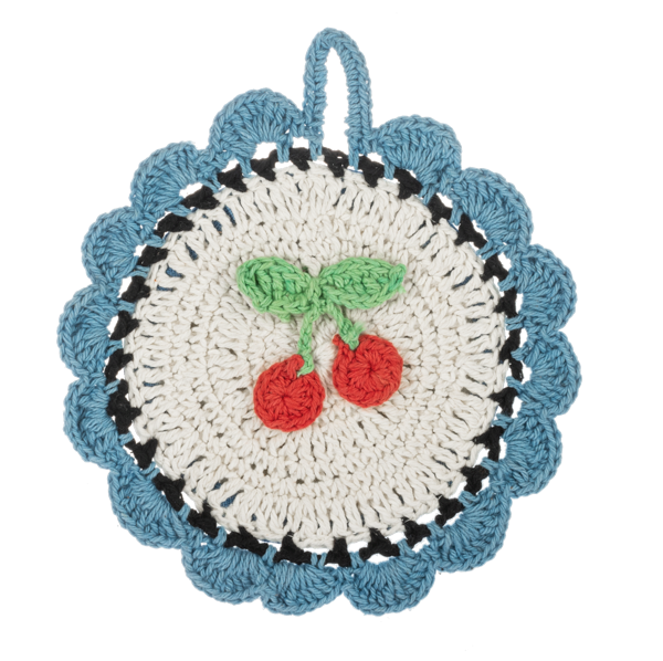 Crochet Cherry Table Trivet Set