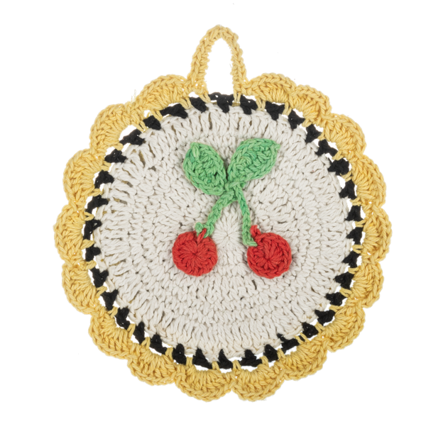 Crochet Cherry Table Trivet Set