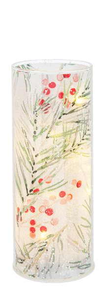 LED Light Up Winterberry Pillar