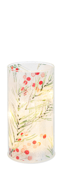LED Light Up Winterberry Pillar