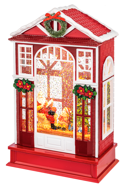 LED Light Up Shimmer Christmas House Figurine