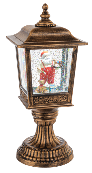 LED Light Up Shimmer Toy Maker Santa in Lantern