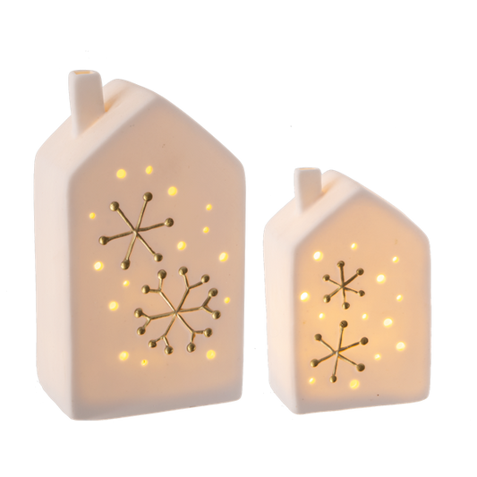 LED Light Up House Figurine Set