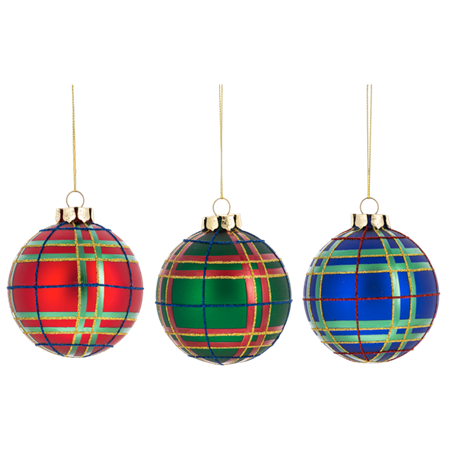 Plaid Ball Ornaments
