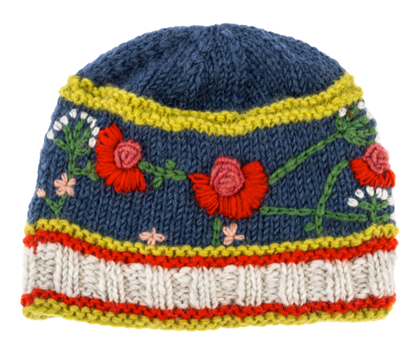 Knit Embroidered Colorful Winter Hats