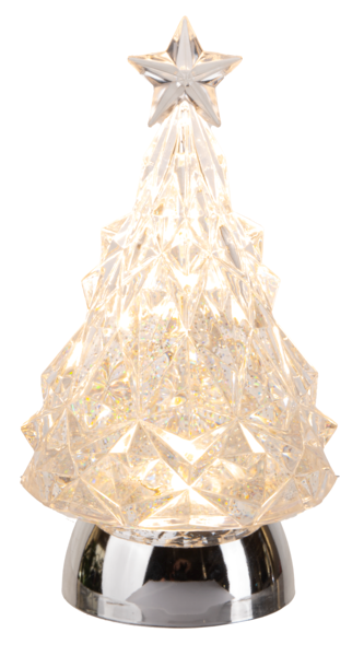 LED Light Up Shimmer Silver Tree Figurine