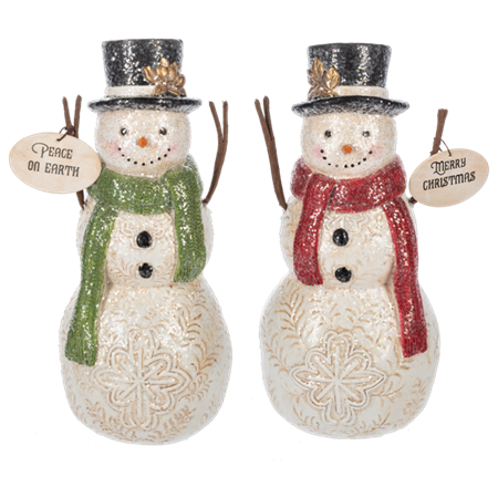 Snowman w/Holiday Message Figurines