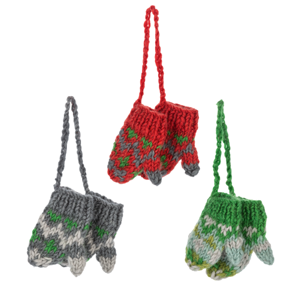 Knit Winter Mitten Ornaments