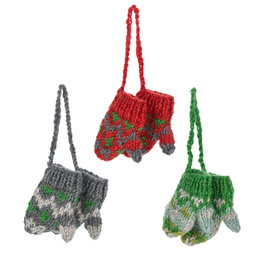 Knit Winter Mitten Ornaments