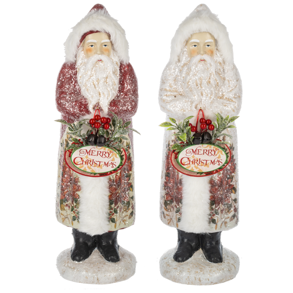 Frosted Belsnickel Santa Figurines