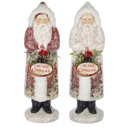 Frosted Belsnickel Santa Figurines